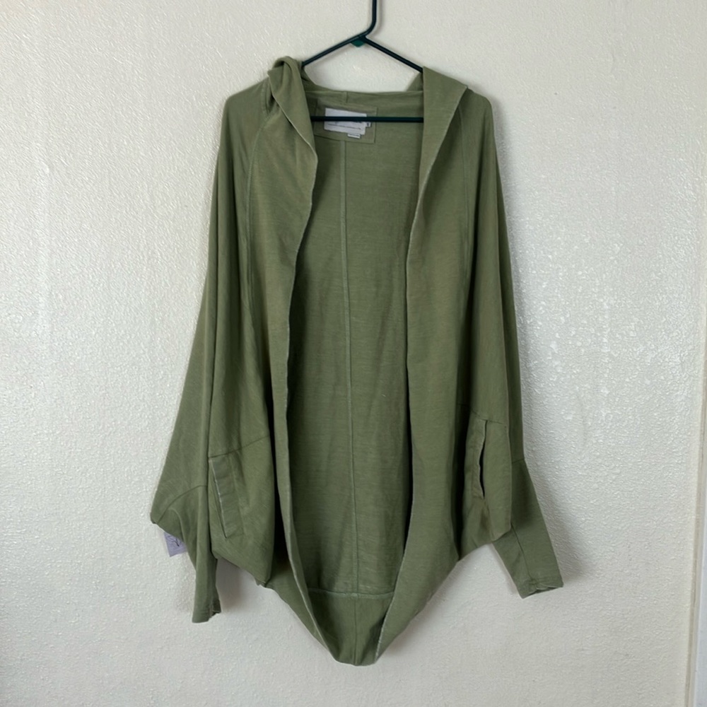 Evy's Tree Postmodern Lagenlook Oversize Cocoon Hooded Cardigan, M/L